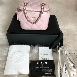 Authentic Chanel Mini Square Vanity GHW